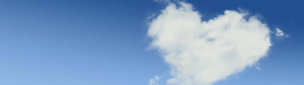 浪漫爱心云朵5120x1440带鱼屏风景壁纸