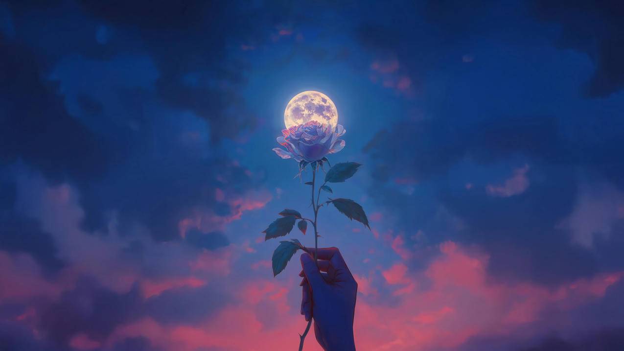 唯美月之花瓣4k壁纸3840x2160