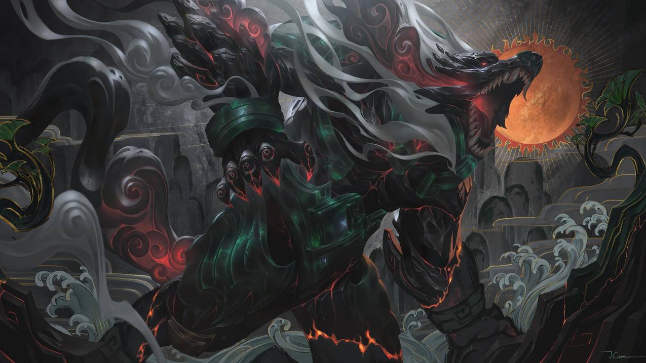 LOL英雄联盟 同人山海绘卷沃里克4K壁纸3840x2160