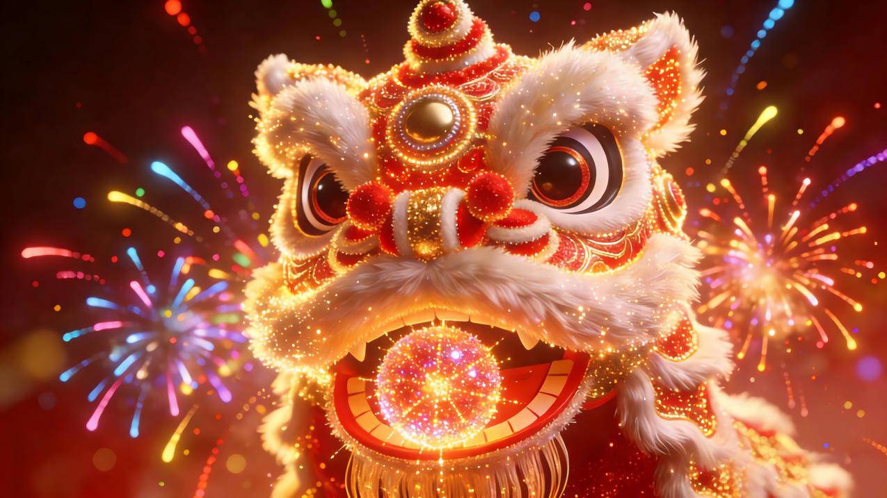 狮来运转 马年大吉4K电脑壁纸3840x2160