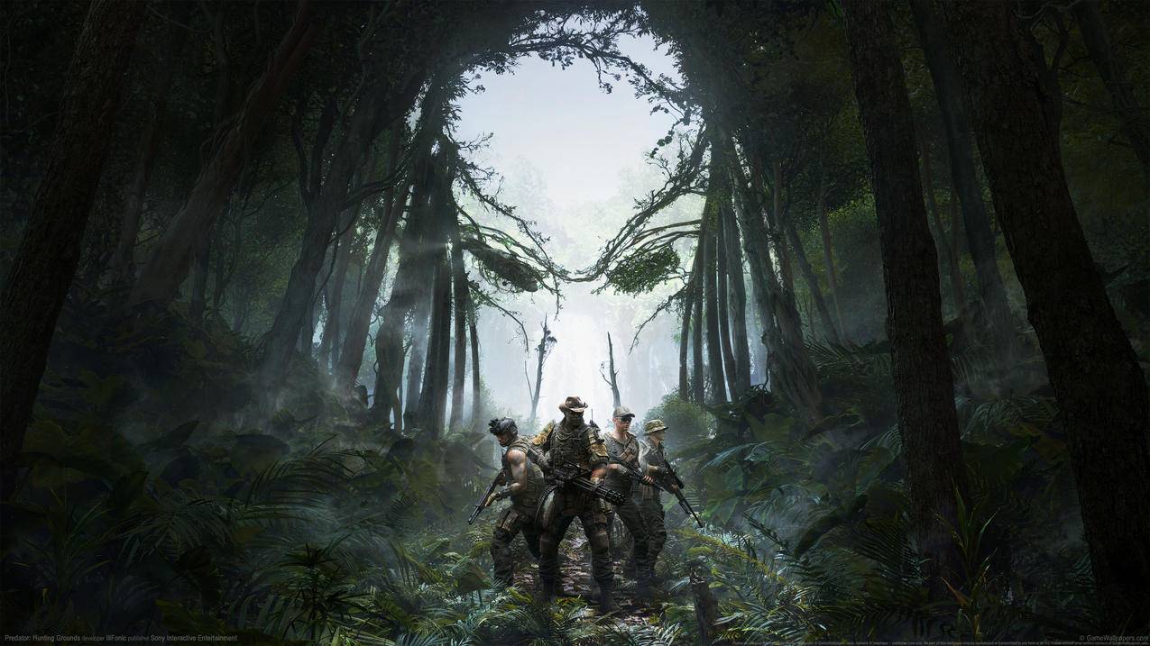 《铁血战士:狩猎场-Predator Hunting,Grounds》森林,战队,4K游戏壁纸