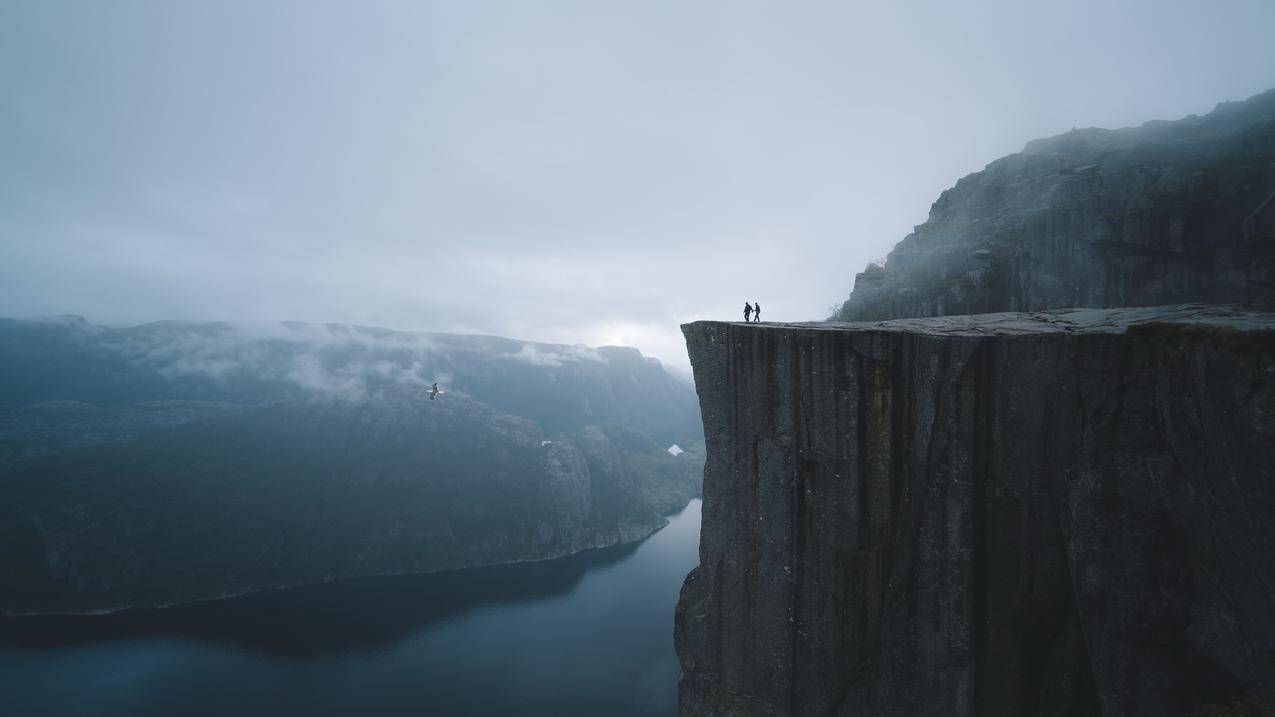 挪威,湖,徒步旅行,风景,4k高清壁纸