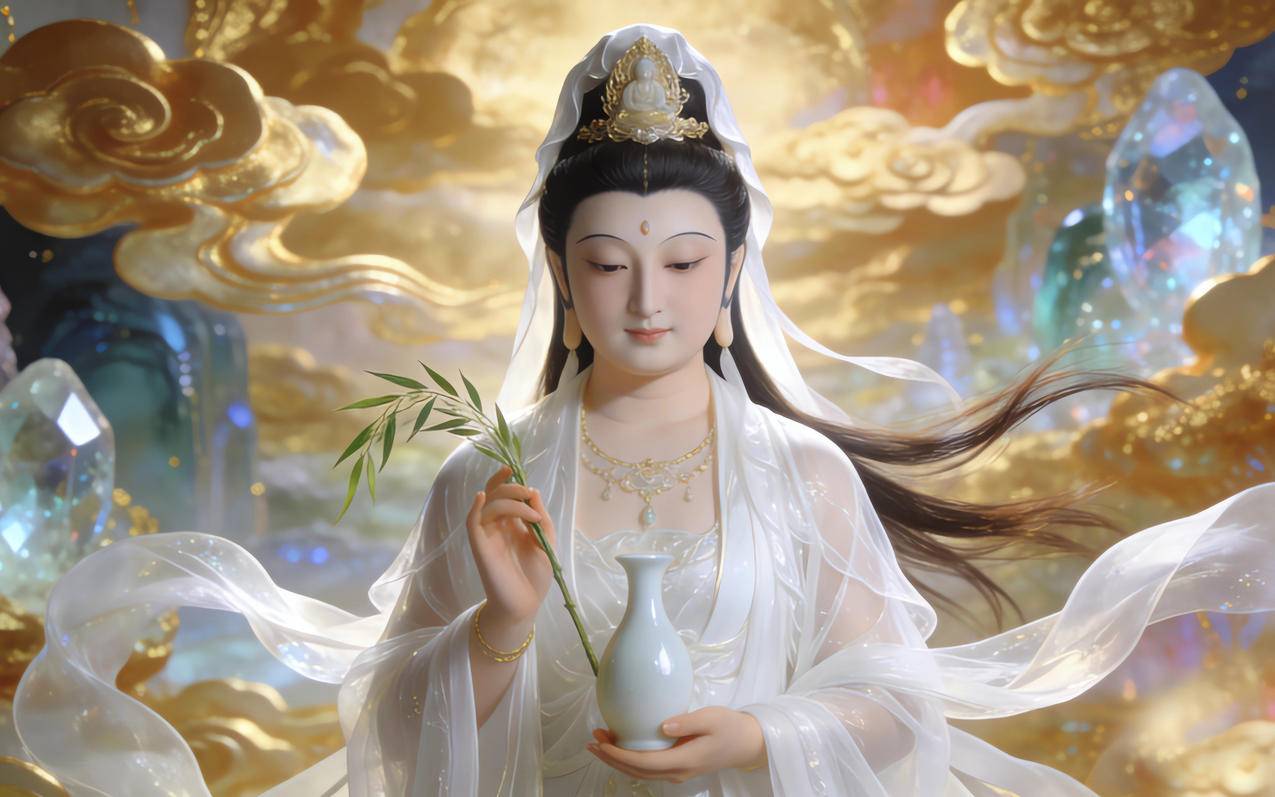 观音菩萨像高清图片 3K车机壁纸下载 3200x2000