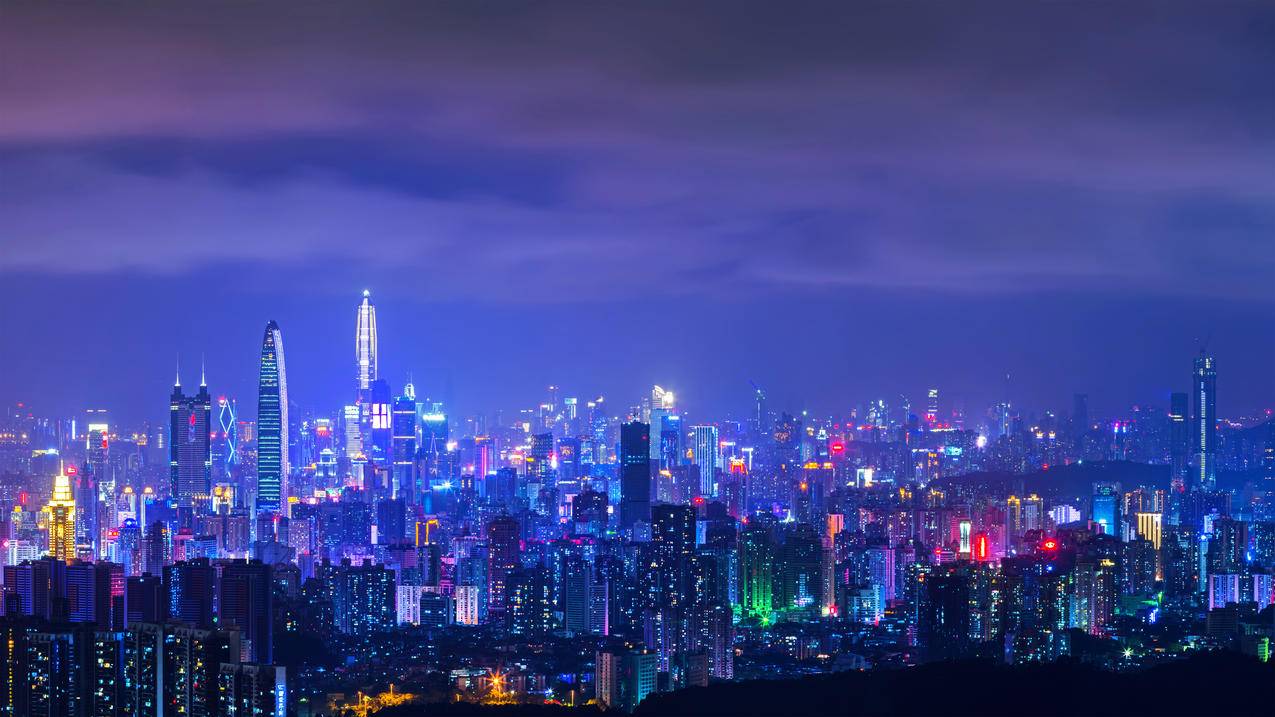 深圳,城市夜景,4k风景高清壁纸