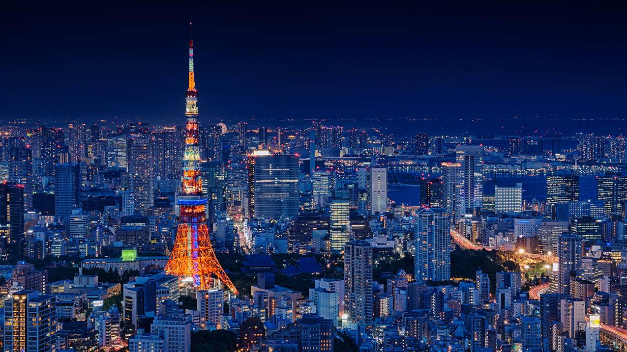 东京塔,4k风景高清壁纸