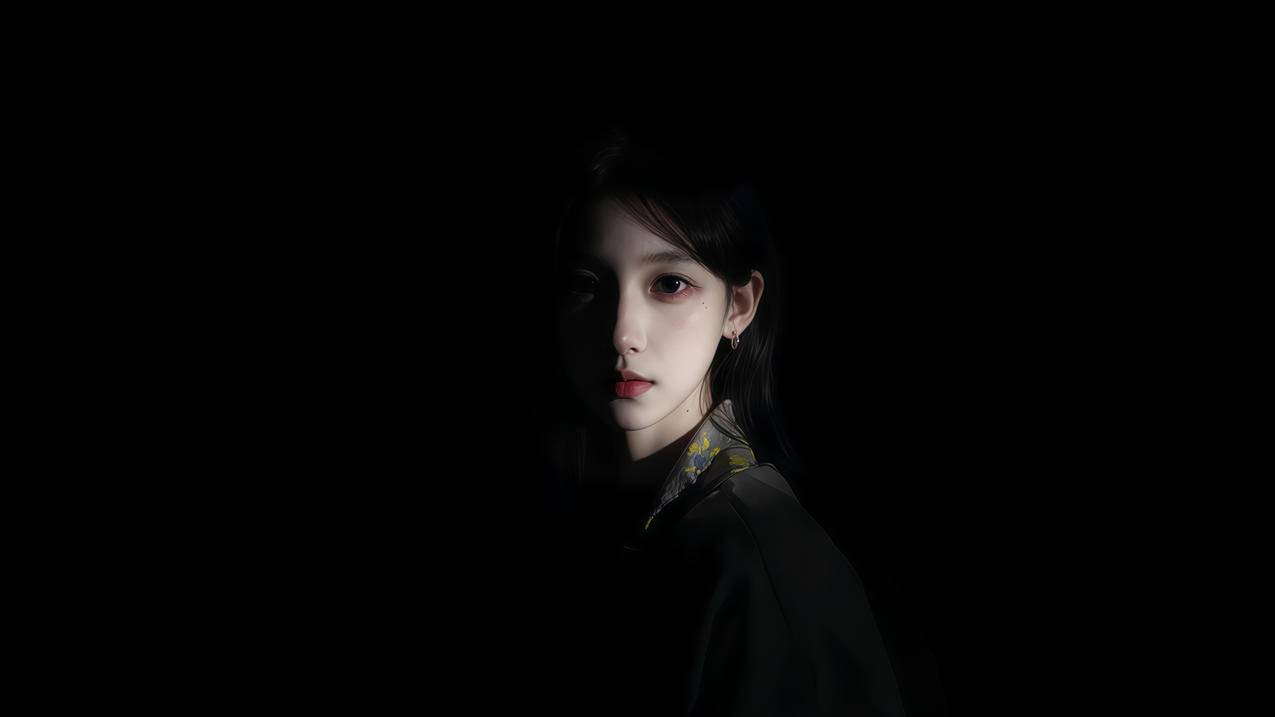 光影 冷艳 暗黑系美女 4K壁纸