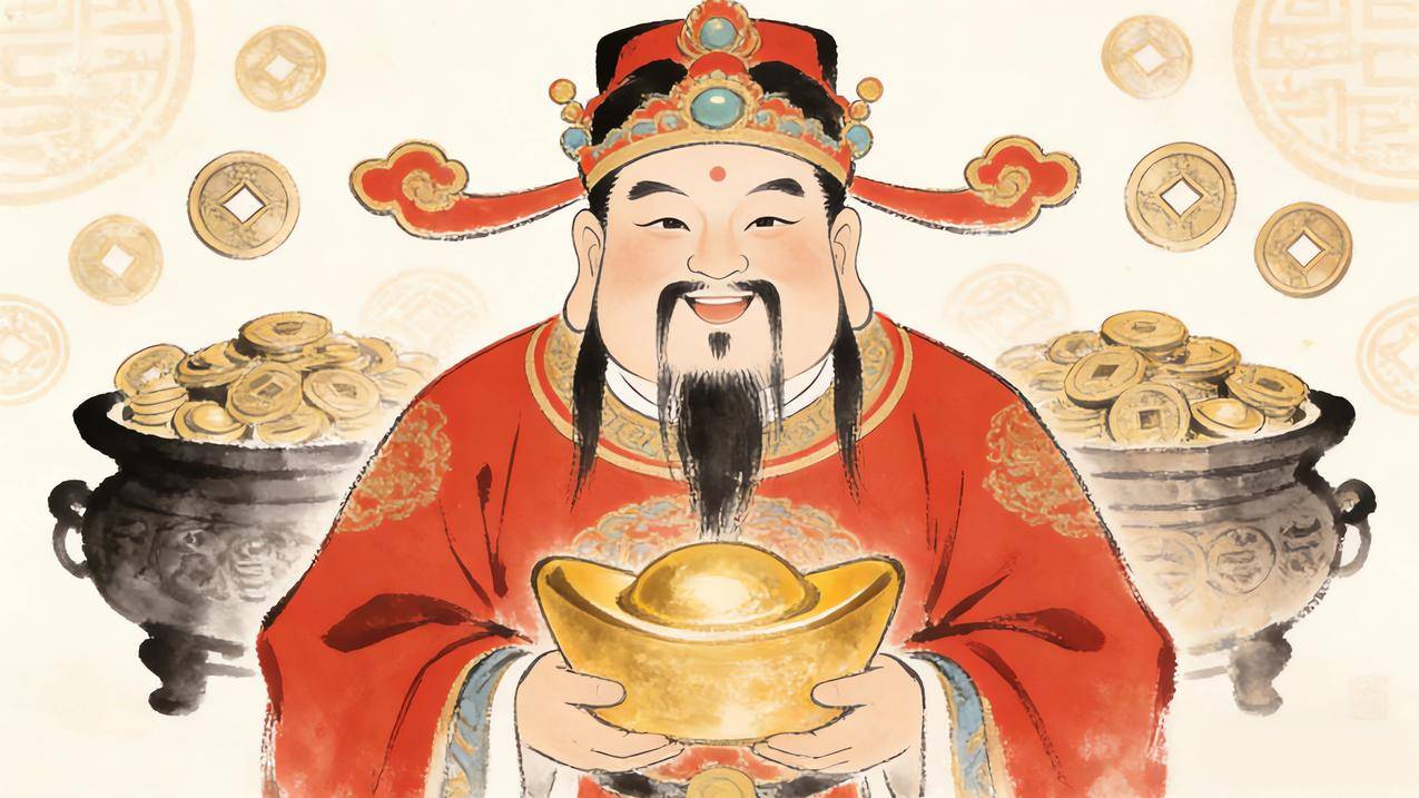 财神送元宝4k壁纸