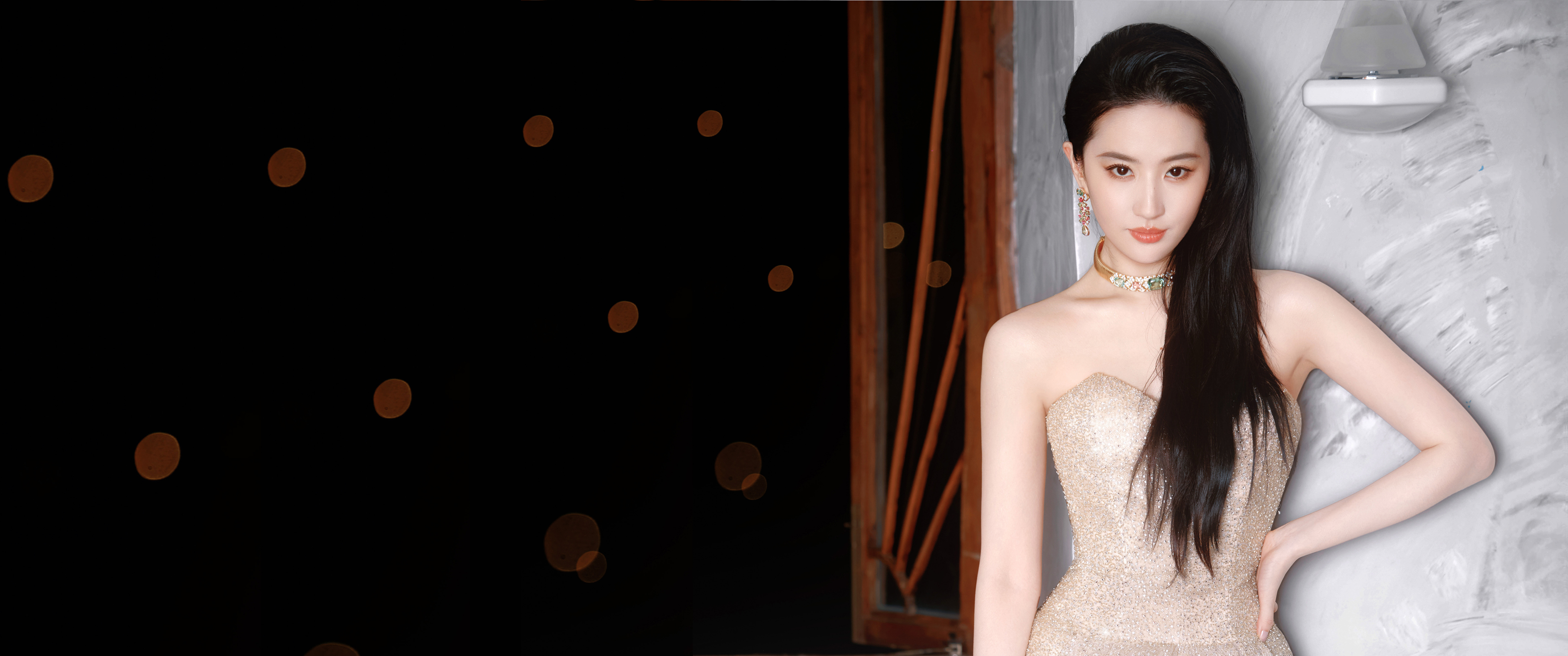 刘亦菲,抹胸长裙,3440x1440,带鱼屏美女壁纸