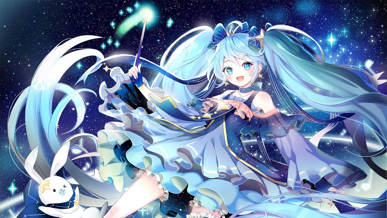 雪初音,星空4K高清动漫壁纸