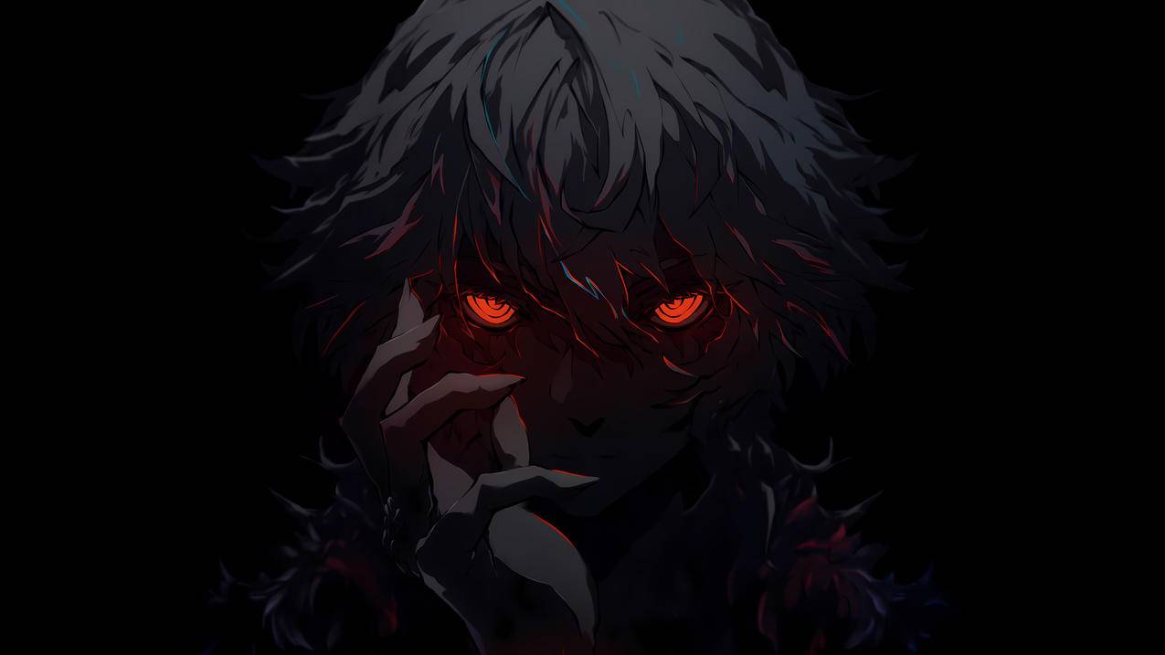 动漫人物 发光的红眼睛 脸 4K壁纸