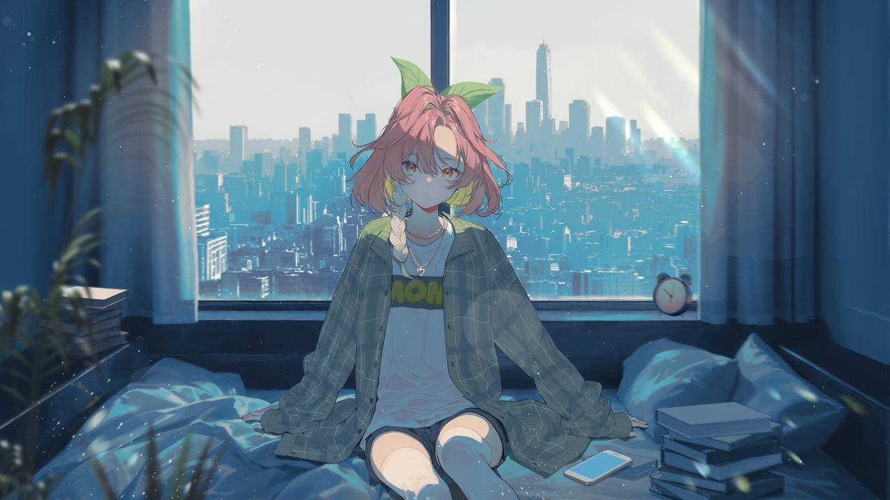 窗边小憩 房间 动漫少女 4K壁纸