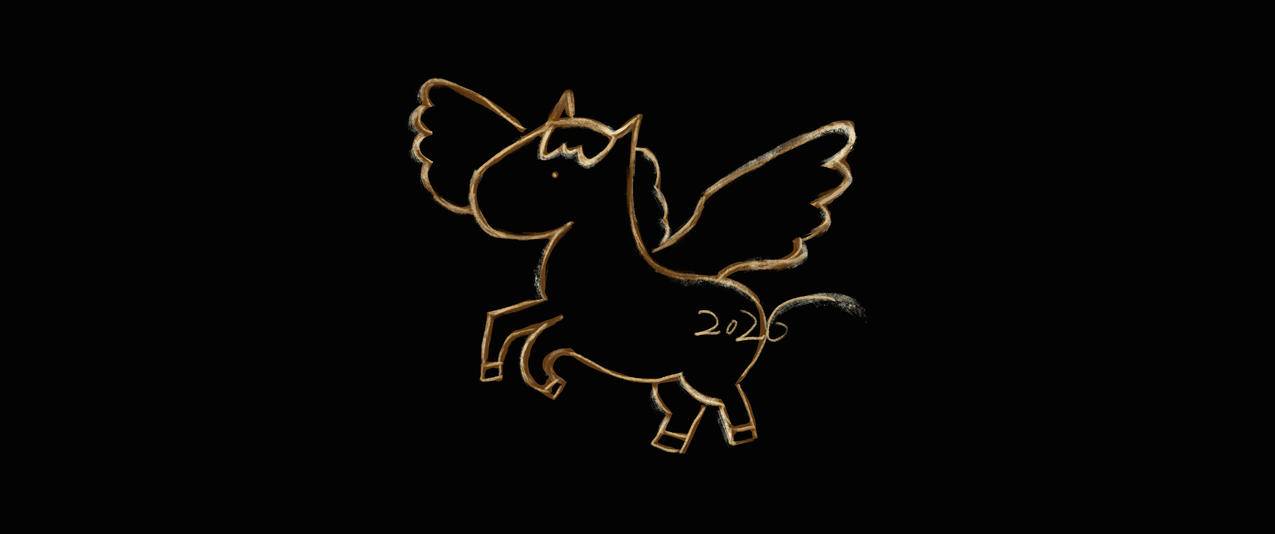 2026年金马 新年 黑色背景 烟花 3440x1440带鱼屏壁纸