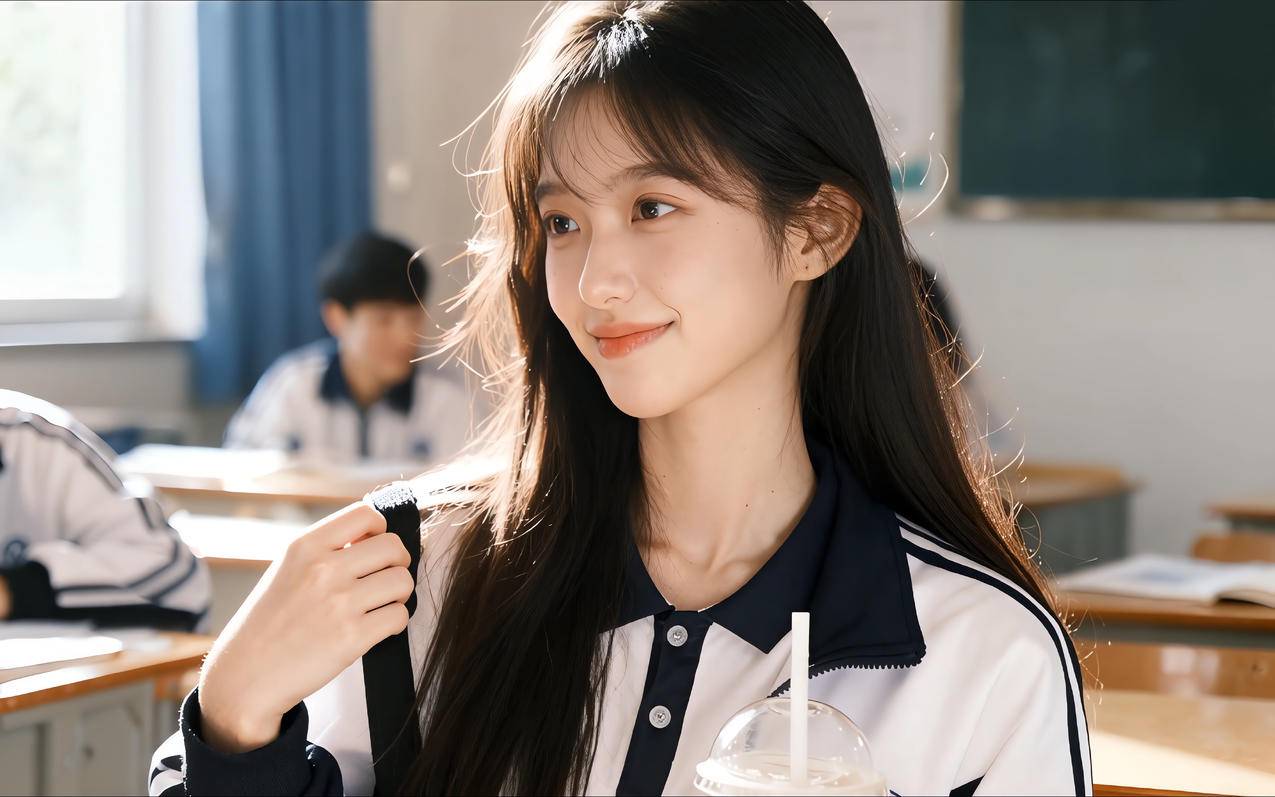 冷校服清纯美女4k壁纸3840x2400