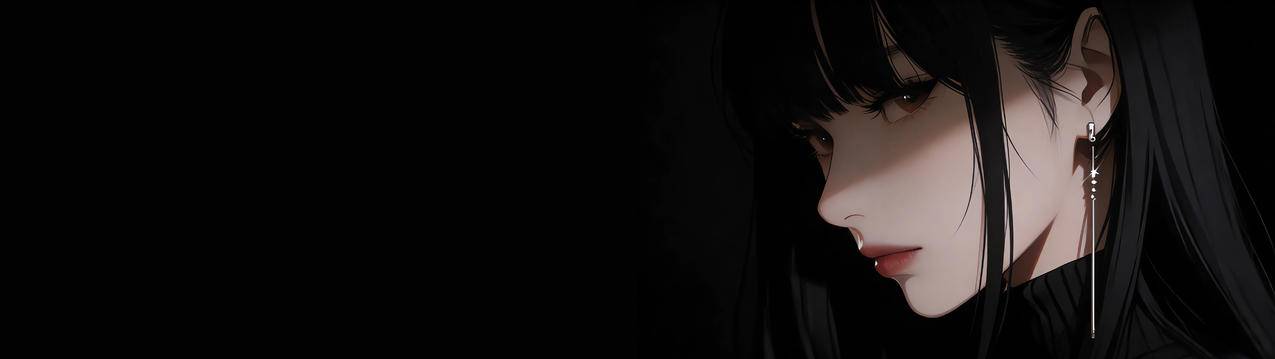 长发动漫美女 光影 黑暗背景 5120x1440带鱼屏高清壁纸