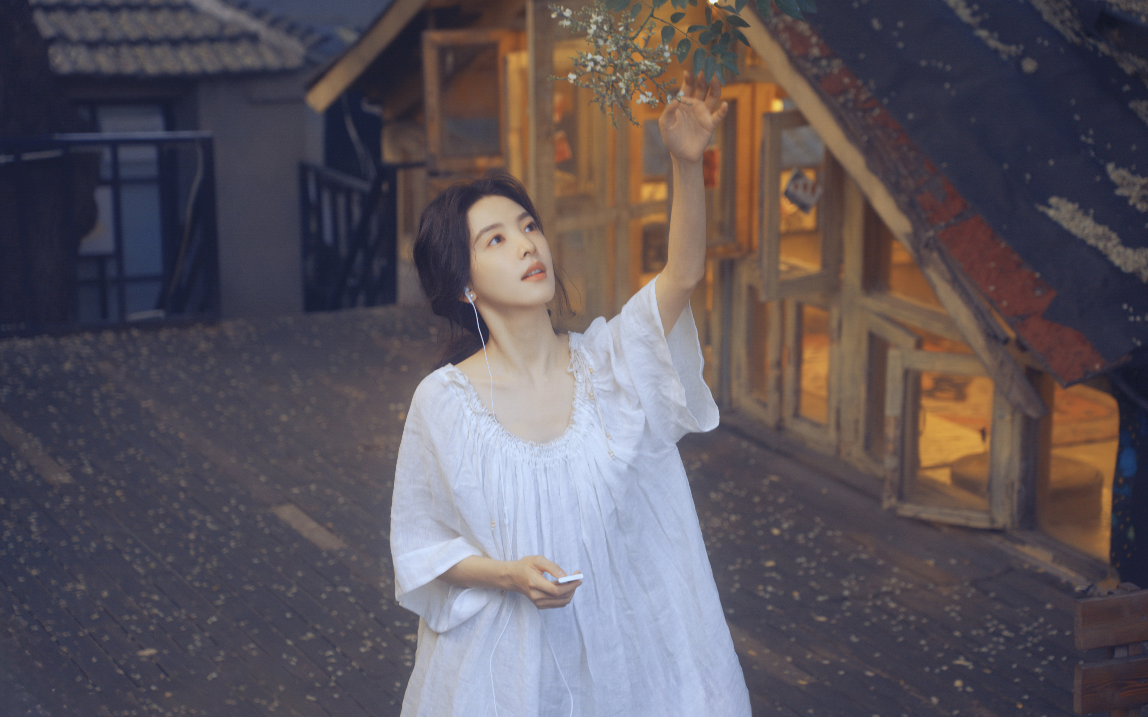章若楠,白色裙子,清新,4K高清壁纸美女,3840x2400