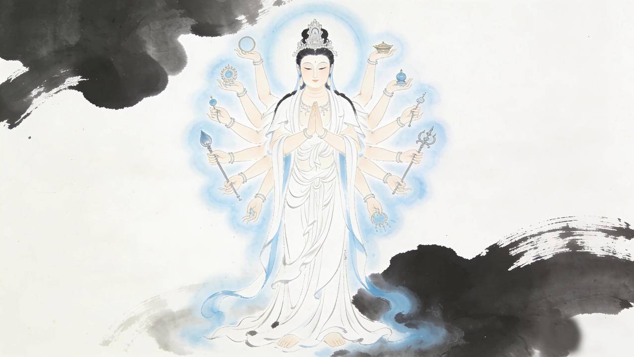 千手观音 水墨风 4K壁纸 3840x2160