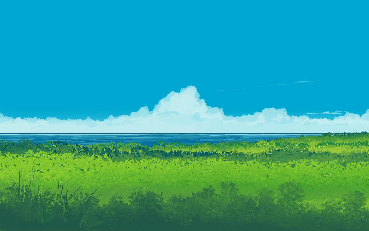 清新风景 天空云 大海 田野 车机3K壁纸横屏3200x2000