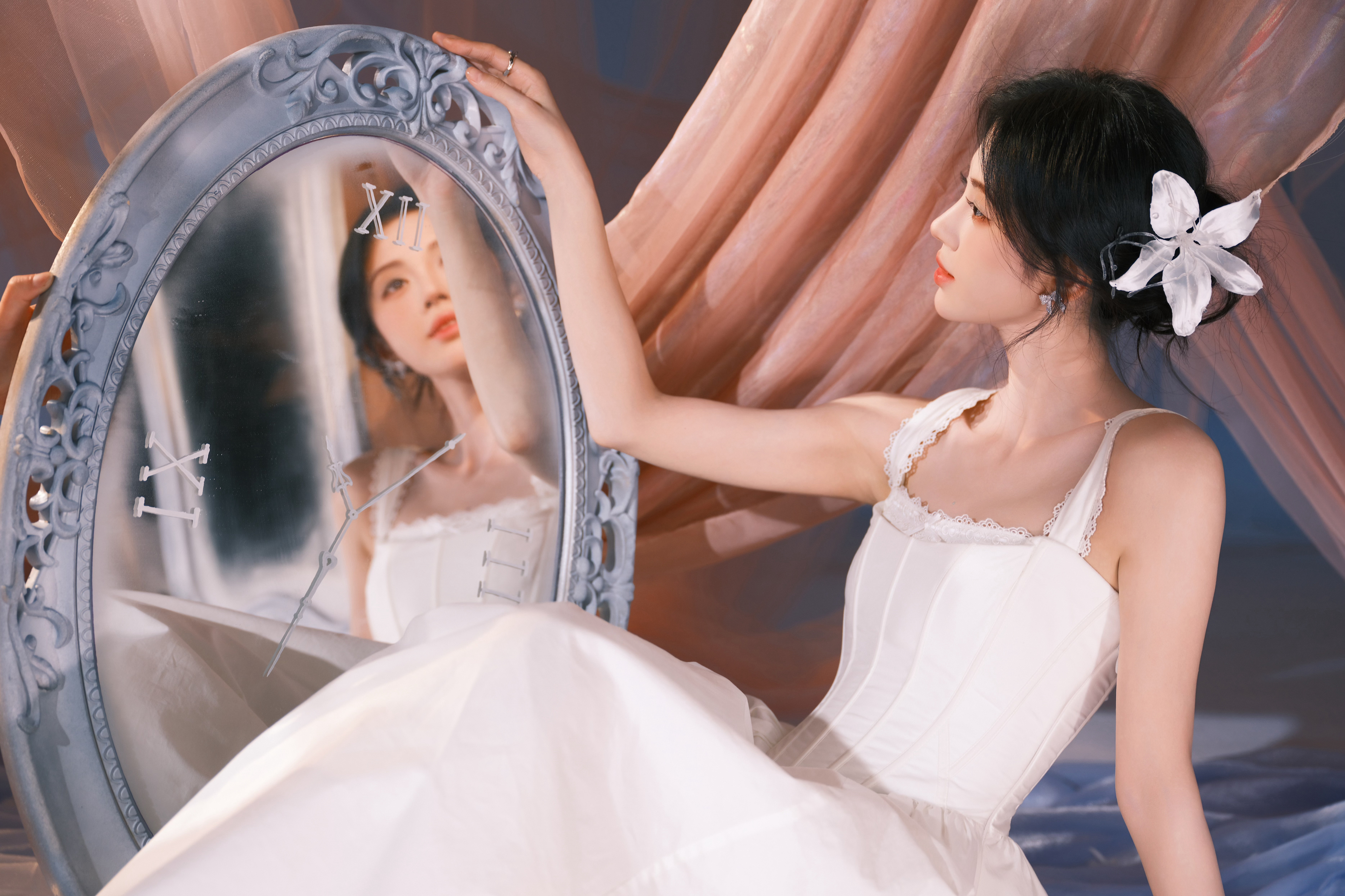 鞠婧祎,白色裙子,优雅,4K美女壁纸,3840x2560