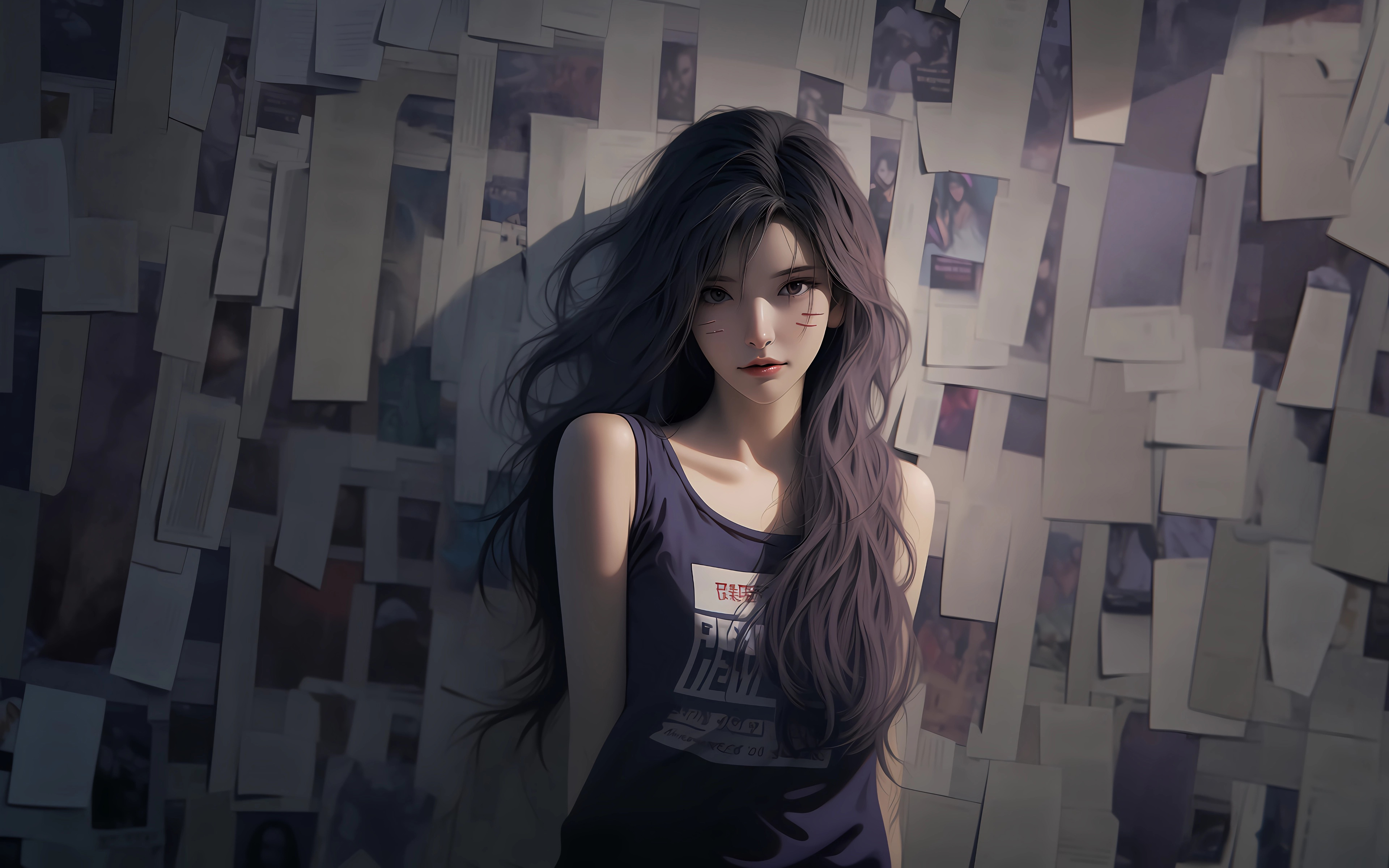 报纸墙,卡莎,4K电脑壁纸,3840x2400