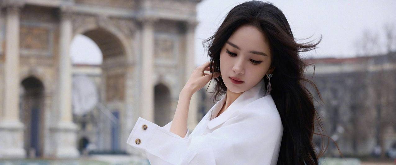 杨幂白色衣服清新3440x1440超高清壁纸