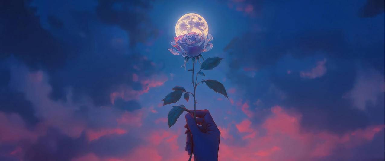 月之花瓣3440x1440带鱼屏唯美壁纸