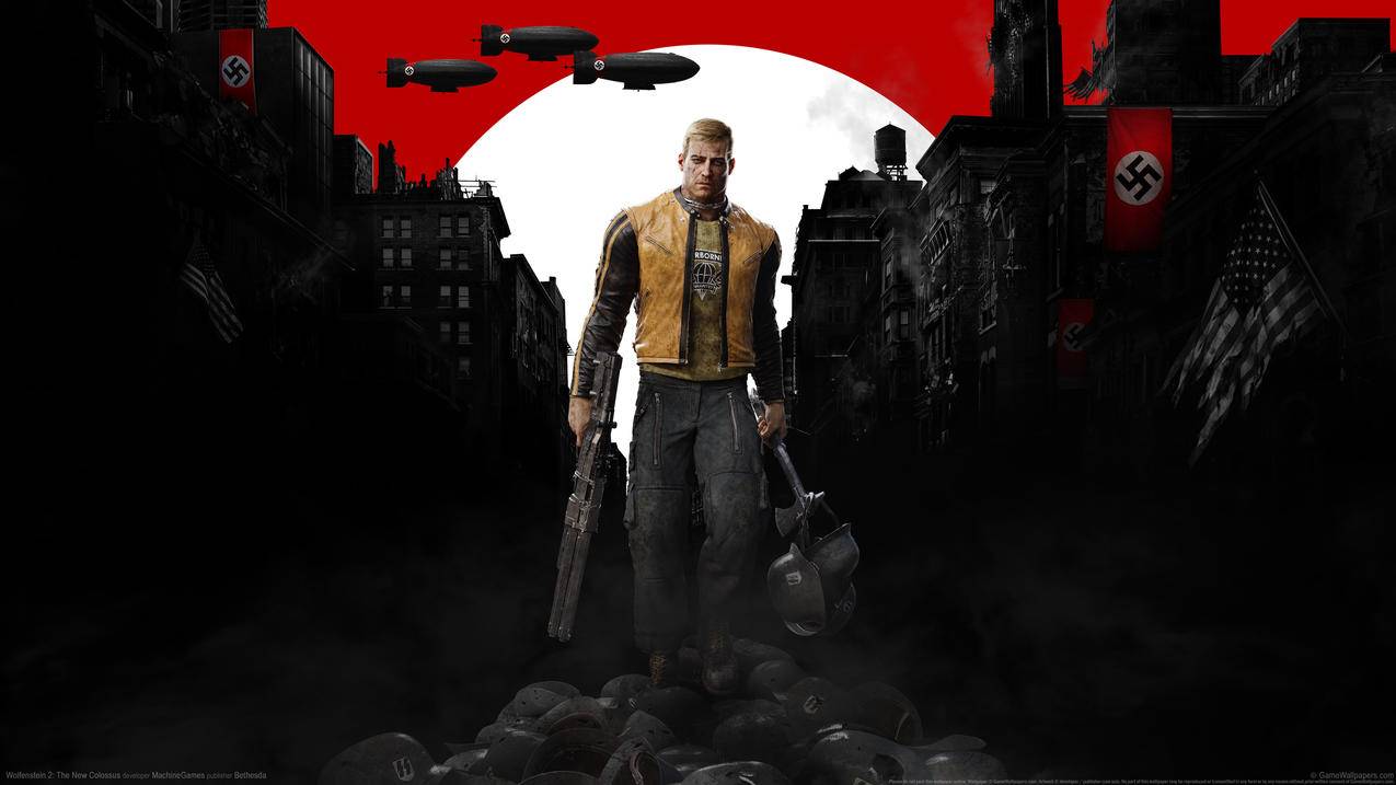 《德军总部2:新巨人-wolfenstein,2》,4K高清壁纸