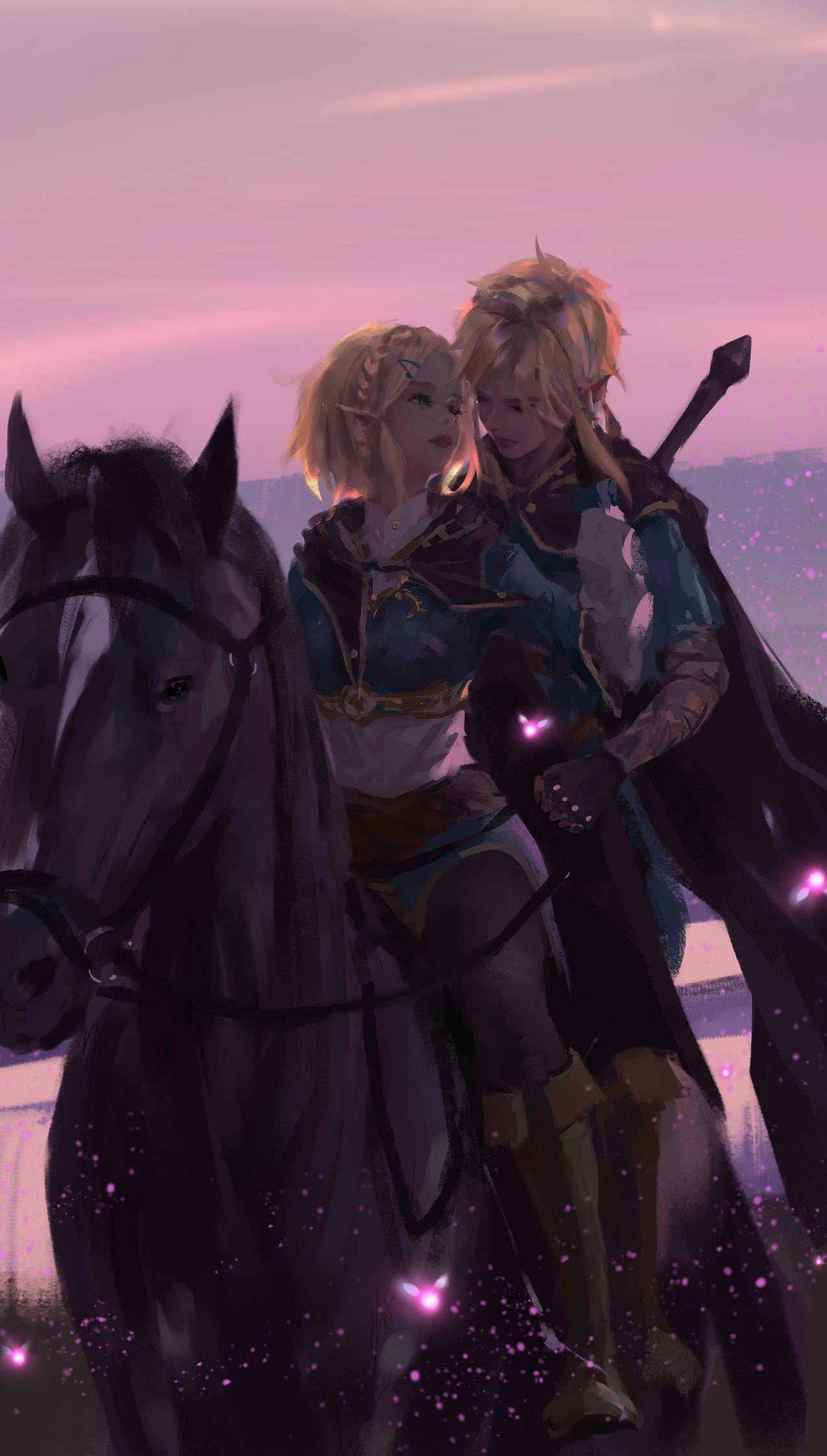 《塞尔达传说》公主,骑马,4K高清唯美游戏壁纸