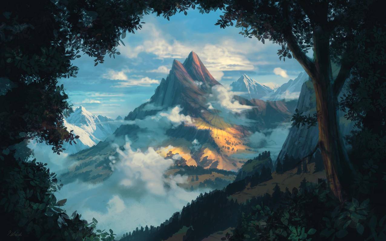 天空 云 森林 丘陵 树木 山脉 4K风景壁纸4000x2500