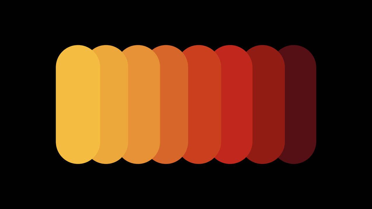 极简主义 黄色 橙色 红色 简单黑色背景5K壁纸5120x2880