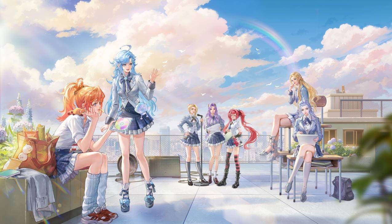 王者荣耀闪光计划 天空彩虹 4k游戏壁纸