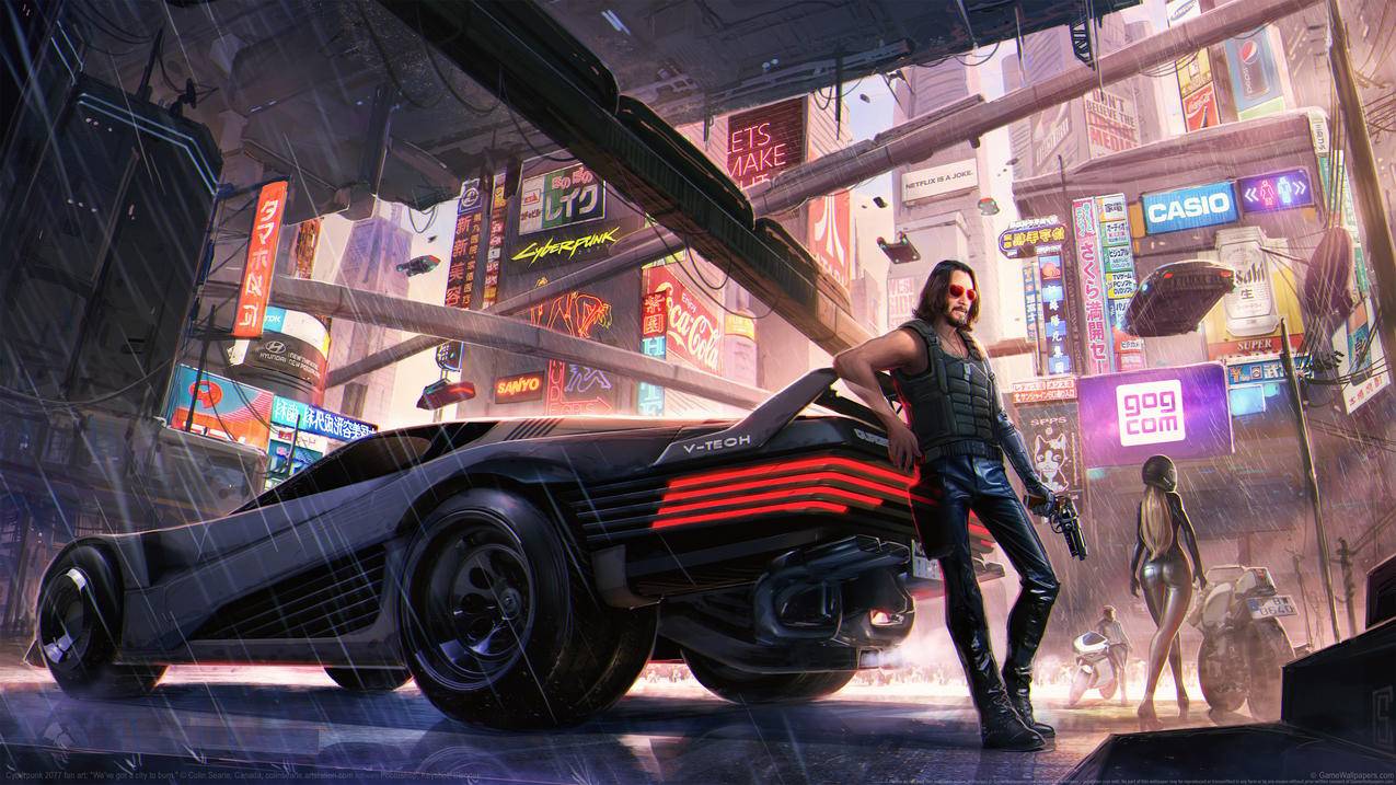 《赛博朋克,2077Cyberpunk,2077》车,城市,4K高清电脑壁纸