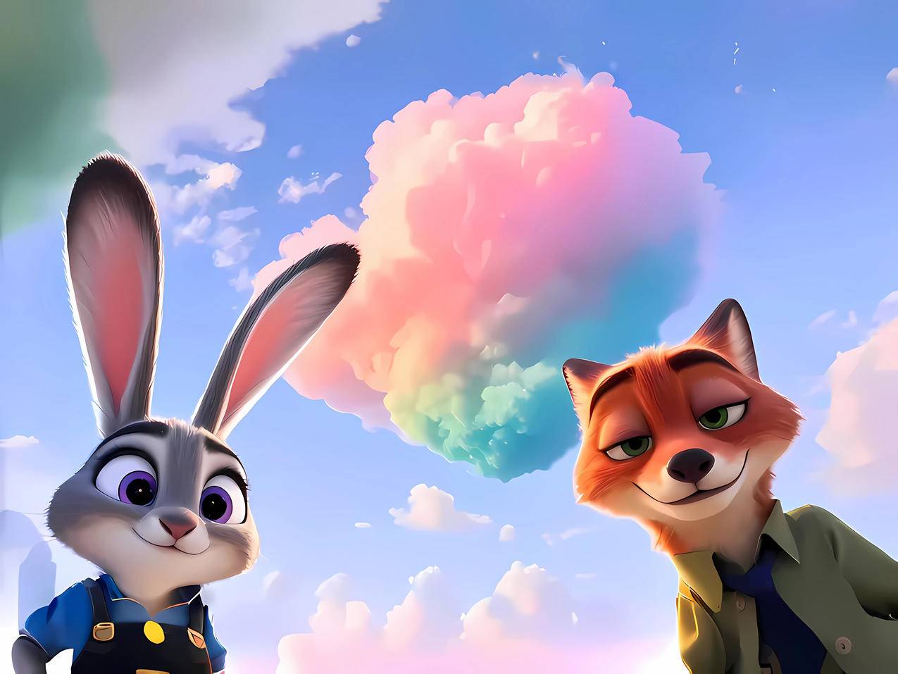 兔子朱迪 彩云 朱迪 4K电脑壁纸