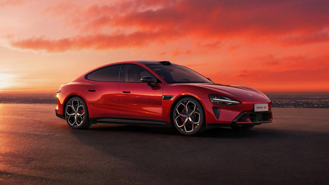 小米新一代SU7赤霞红4K高清壁纸3840x2160