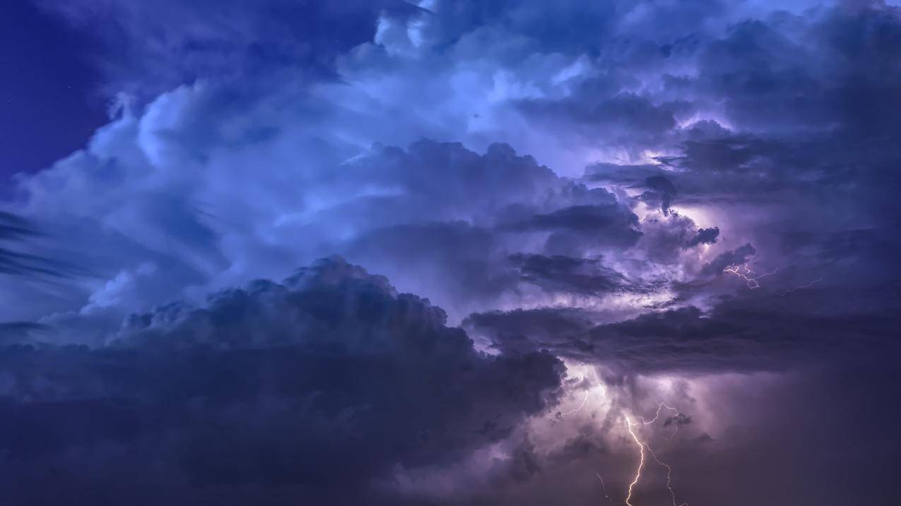 天空,风暴,闪电,云,6k风景高清图片