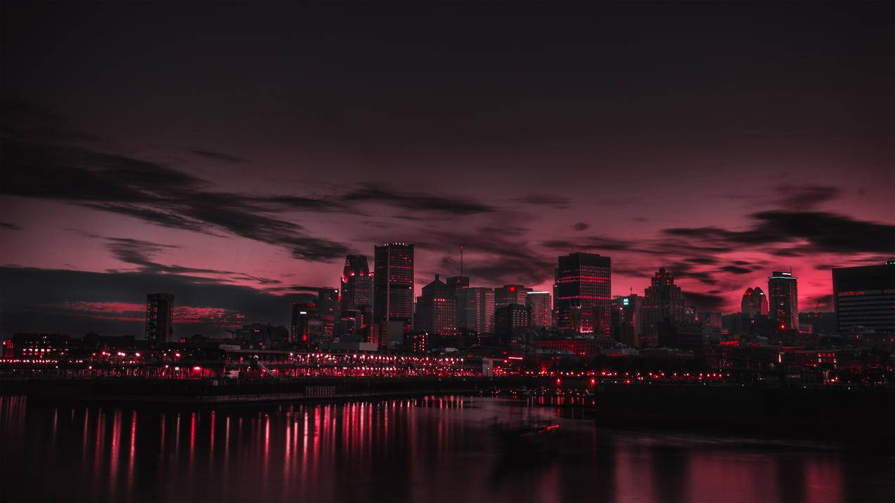 红色的城市,4k风景高清壁纸