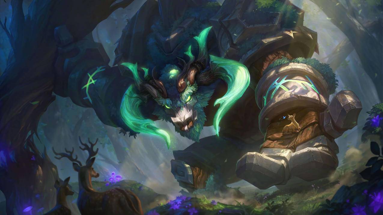 LOL英雄联盟 永恒之森牛头 8K游戏壁纸 7680x4320