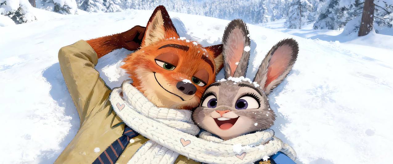 朱迪狐尼克雪地 围巾3440x1440带鱼屏壁纸