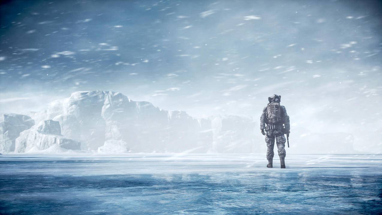 《battlefield4-战地4》雪地,雪山,下雪,人,4K高清壁纸