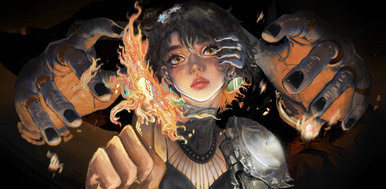 女孩 手 火曜 4K壁纸