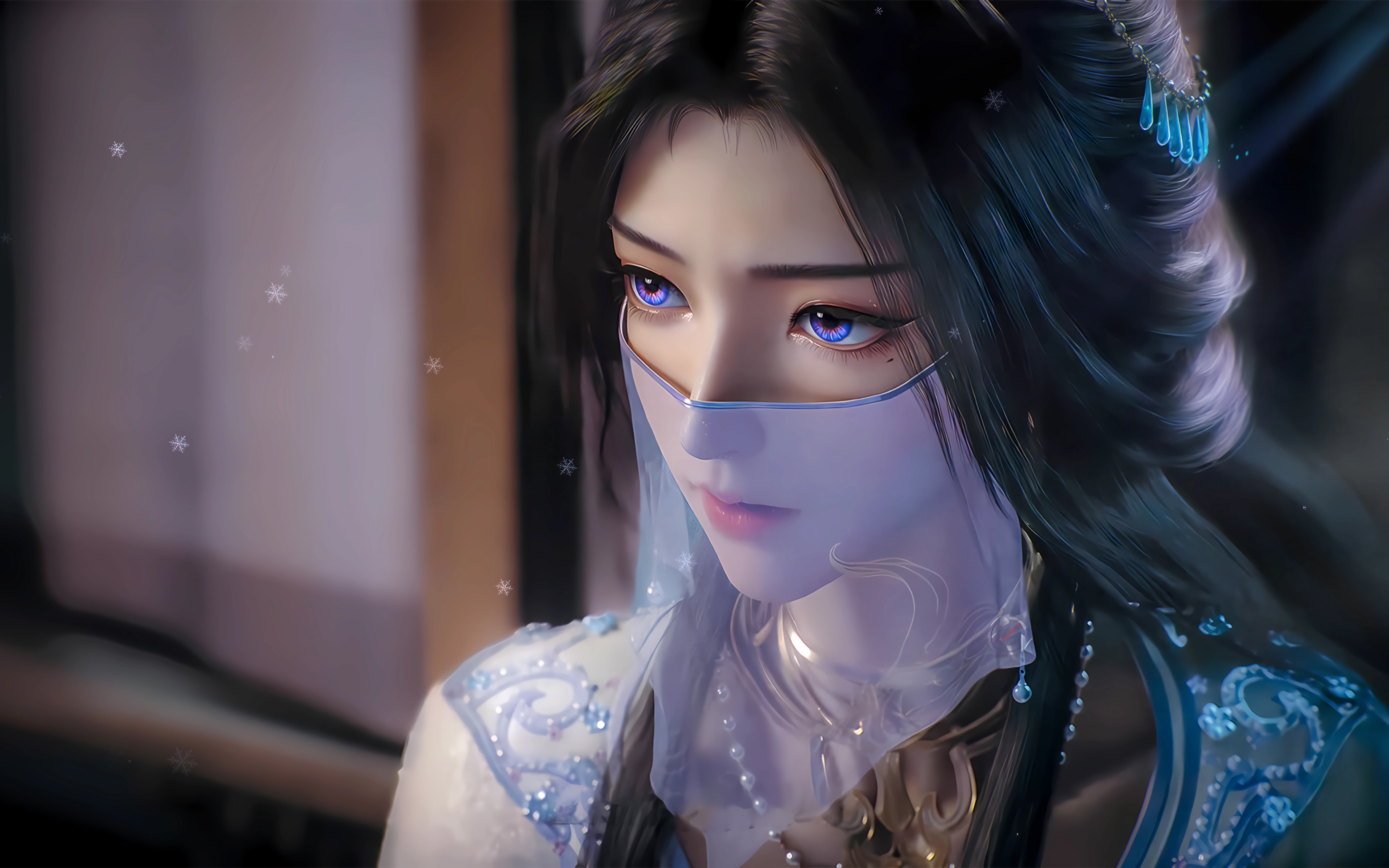 凡人修仙传,紫灵面纱,4K高清壁纸3840x2400